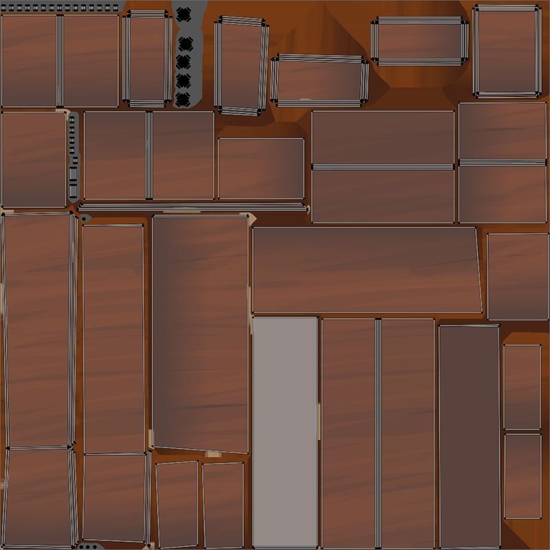 Lowpoly Stylized Wooden Cupboards Low-poly 3D model_11