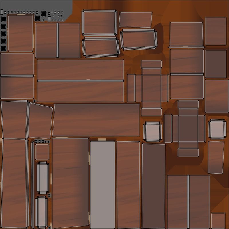 Lowpoly Stylized Wooden Cupboards Low-poly 3D model_12