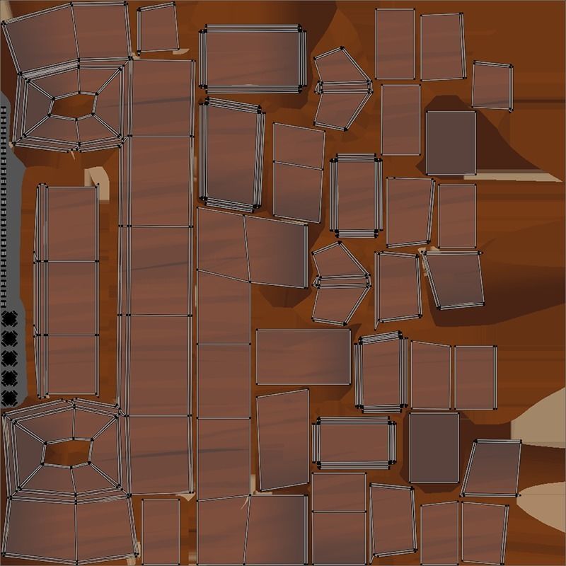 Lowpoly Stylized Wooden Cupboards Low-poly 3D model_14