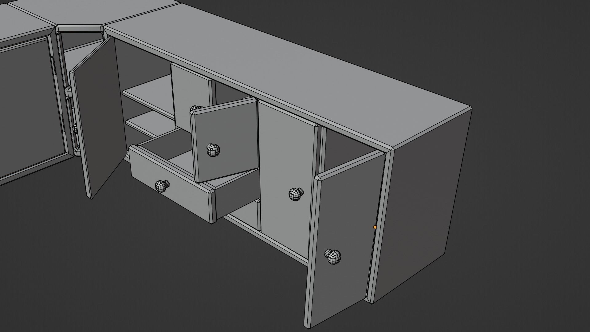 Lowpoly Stylized Wooden Cupboards Low-poly 3D model_9