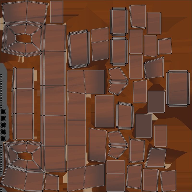 Lowpoly Stylized Wooden Cupboards Low-poly 3D model_15