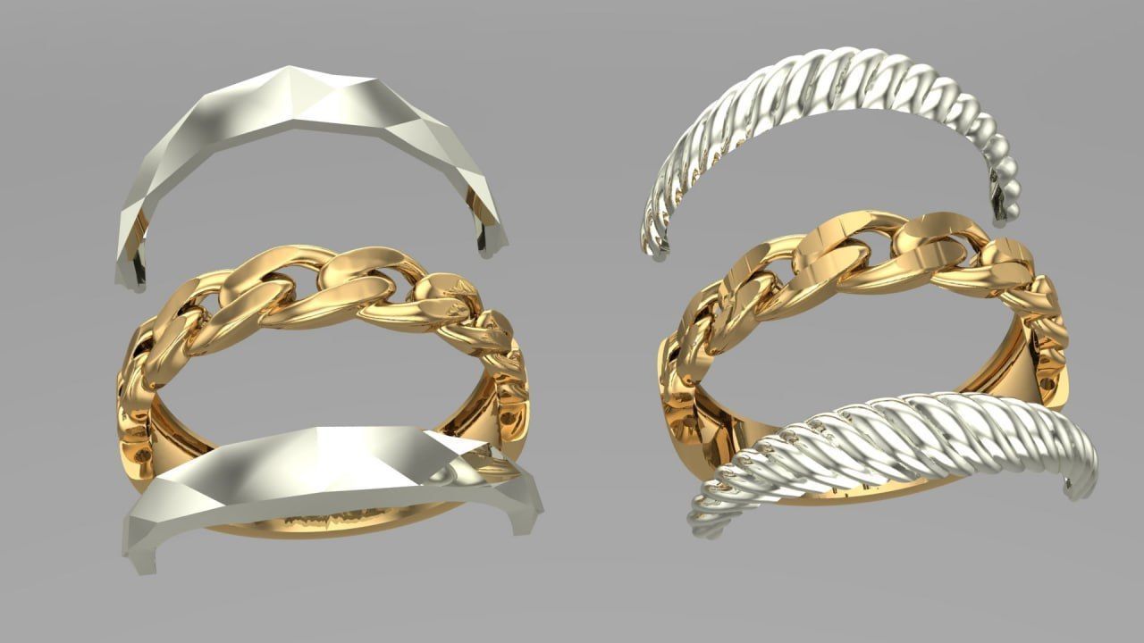 semiCartier ring 3D print model_4