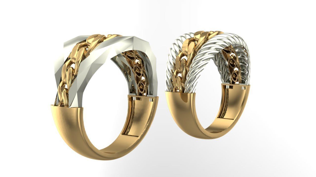 semiCartier ring 3D print model_2