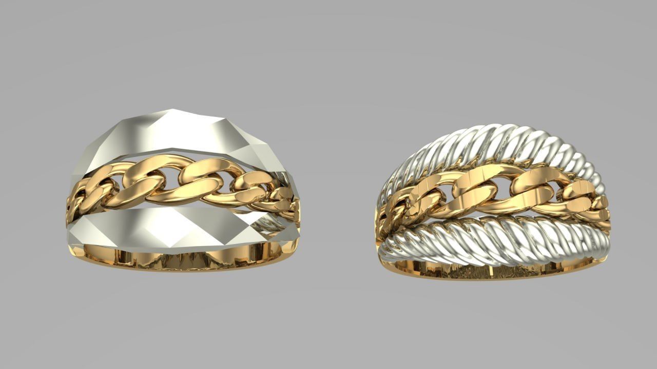 semiCartier ring 3D print model_3