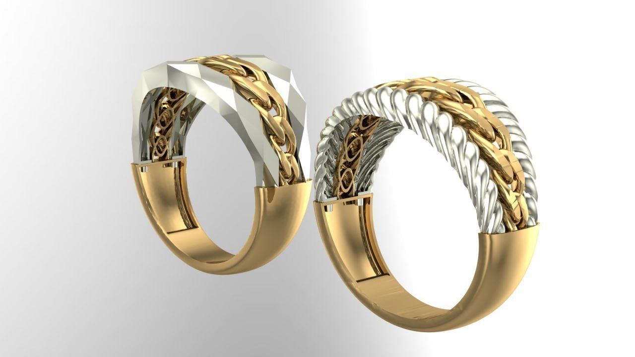 semiCartier ring 3D print model_1