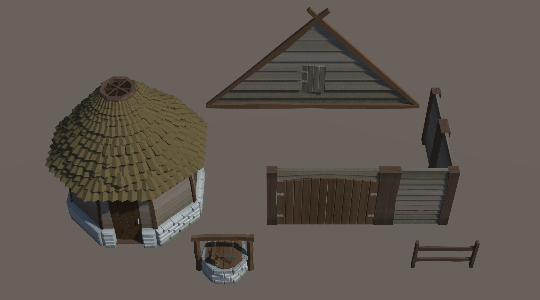 Low Poly Top down Village Constructor Free low-poly 3D model_2