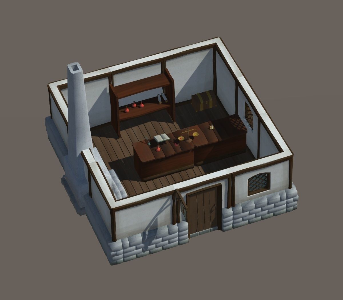 Low Poly Top down Village Constructor Free low-poly 3D model_5
