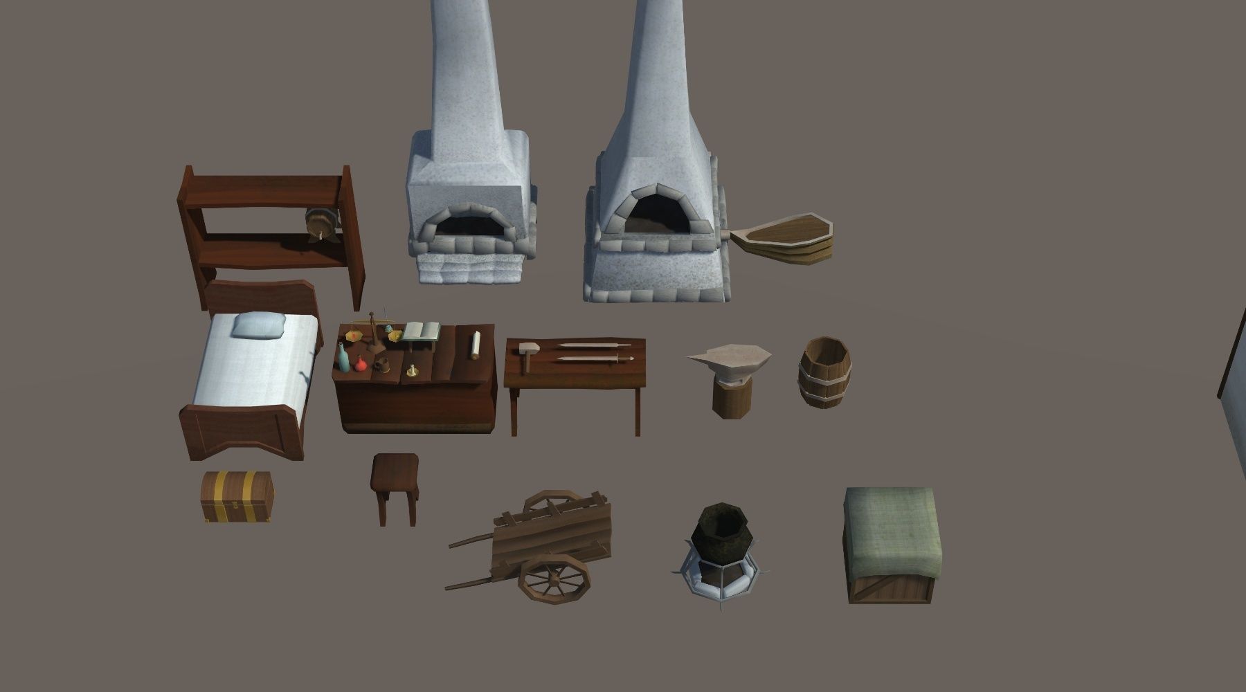 Low Poly Top down Village Constructor Free low-poly 3D model_3