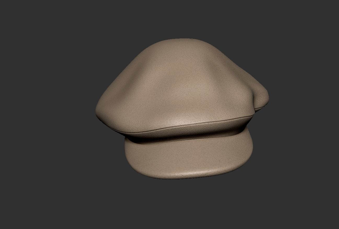 Oversized newsboy cap 3D print model_3