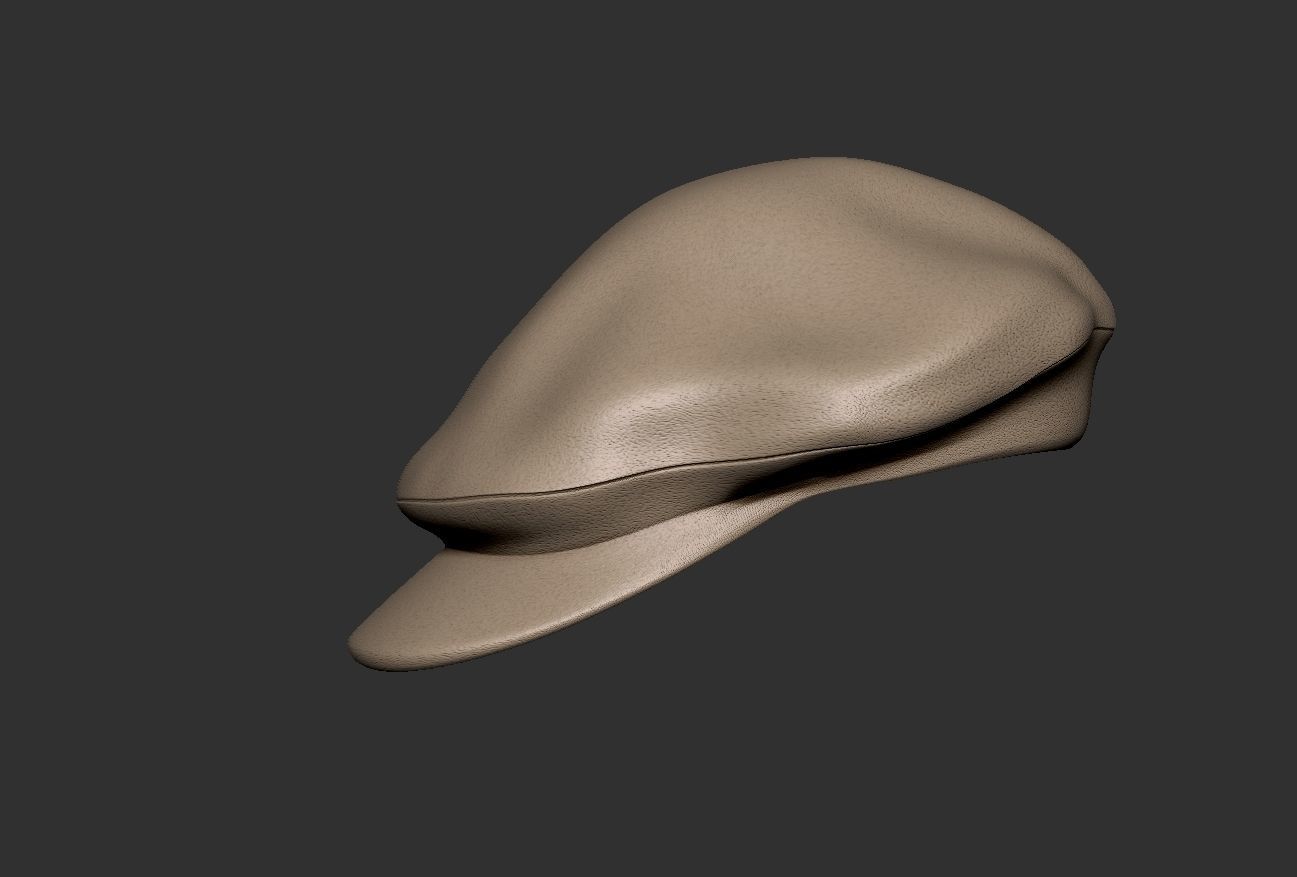 Oversized newsboy cap 3D print model_4