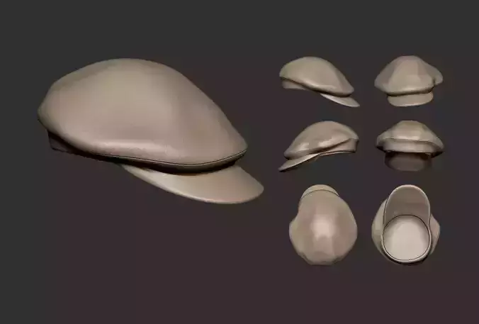 Oversized newsboy cap 3D print model