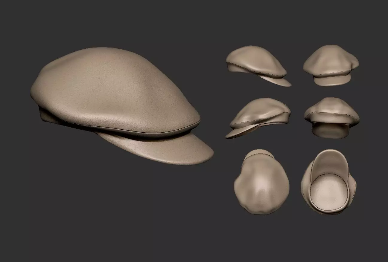 Oversized newsboy cap 3D print model_0