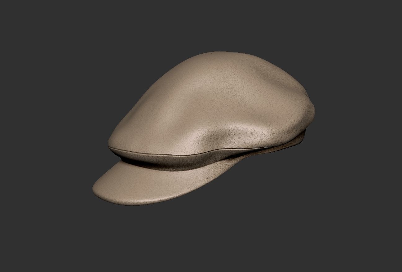 Oversized newsboy cap 3D print model_8