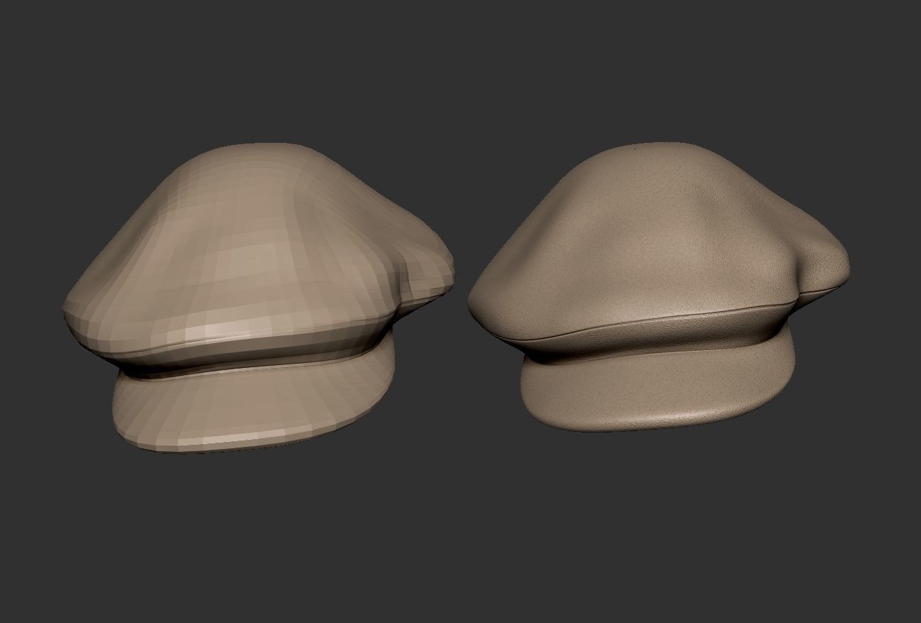 Oversized newsboy cap 3D print model_10