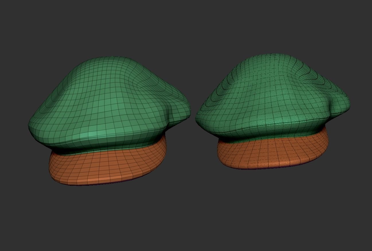 Oversized newsboy cap 3D print model_9