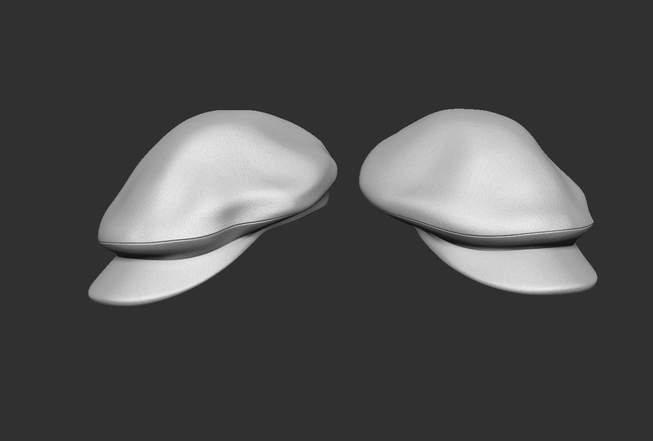 Oversized newsboy cap 3D print model_6