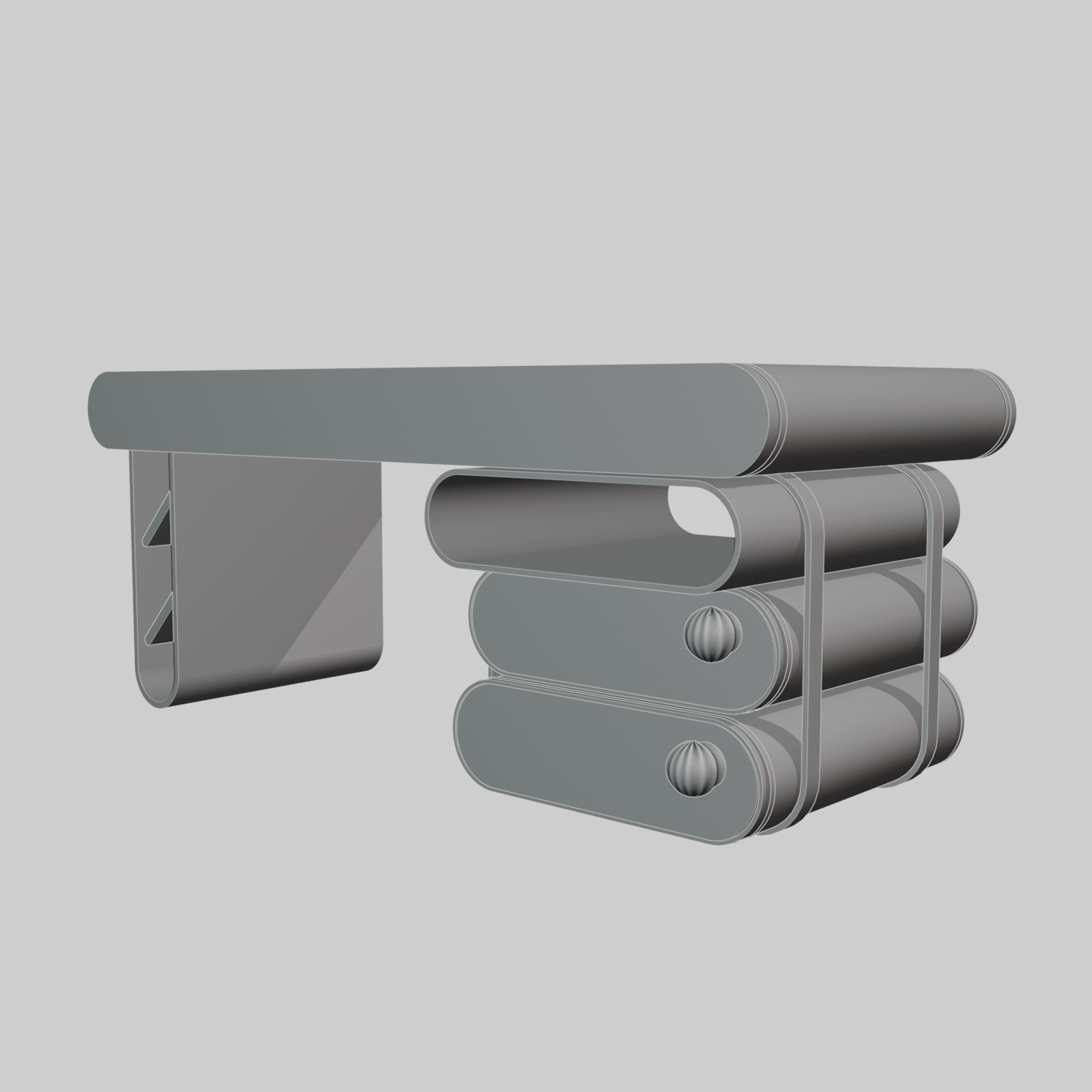 Stylized Writting Table 3D model_4