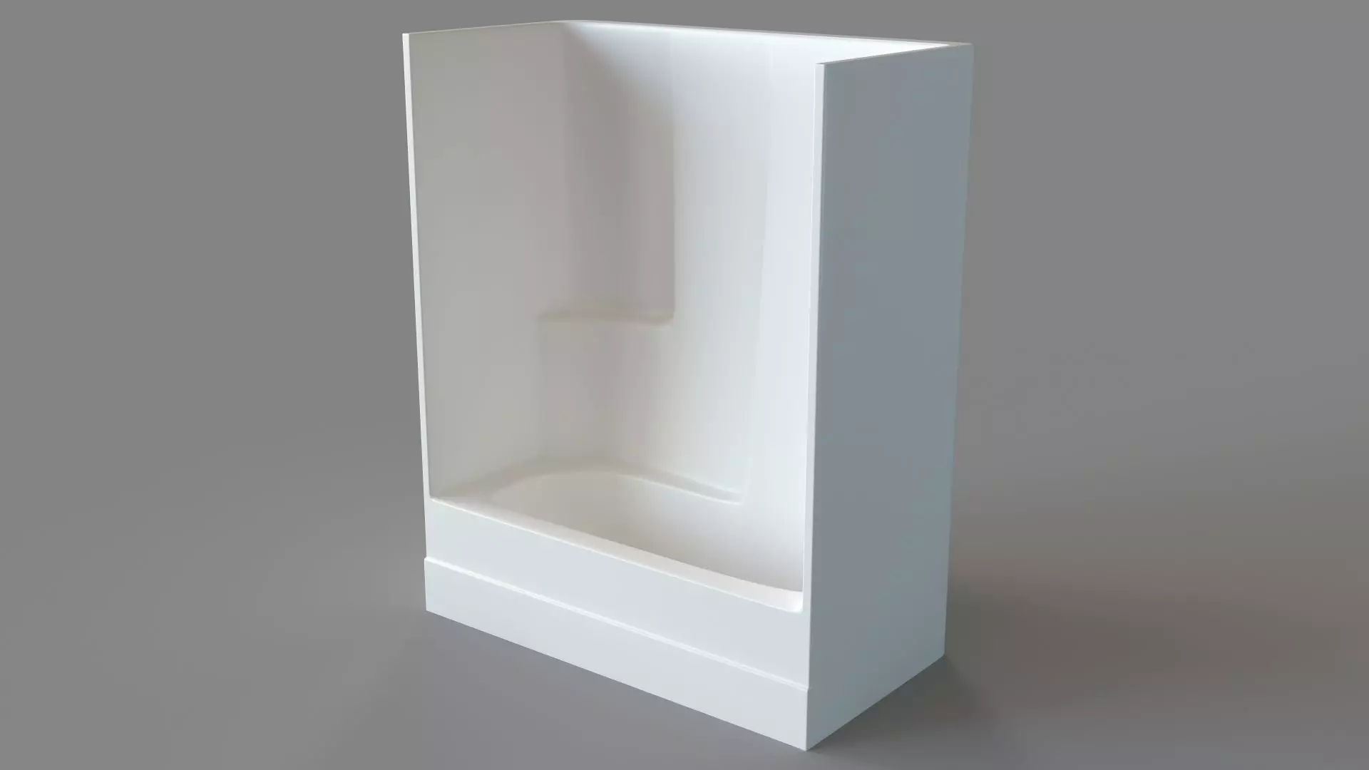 TSEA62 AcrylX Alcove Left-Hand Drain One-Piece Tub Shower 3D model_0