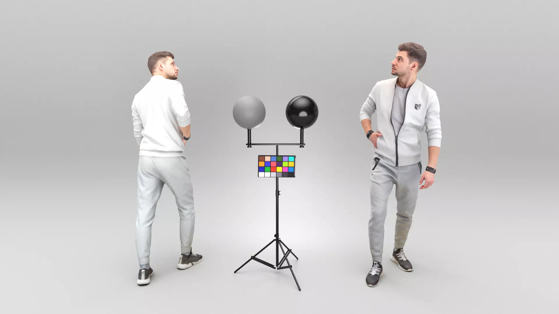 Man in casual gray tracksuit 422 Low-poly 3D model_0