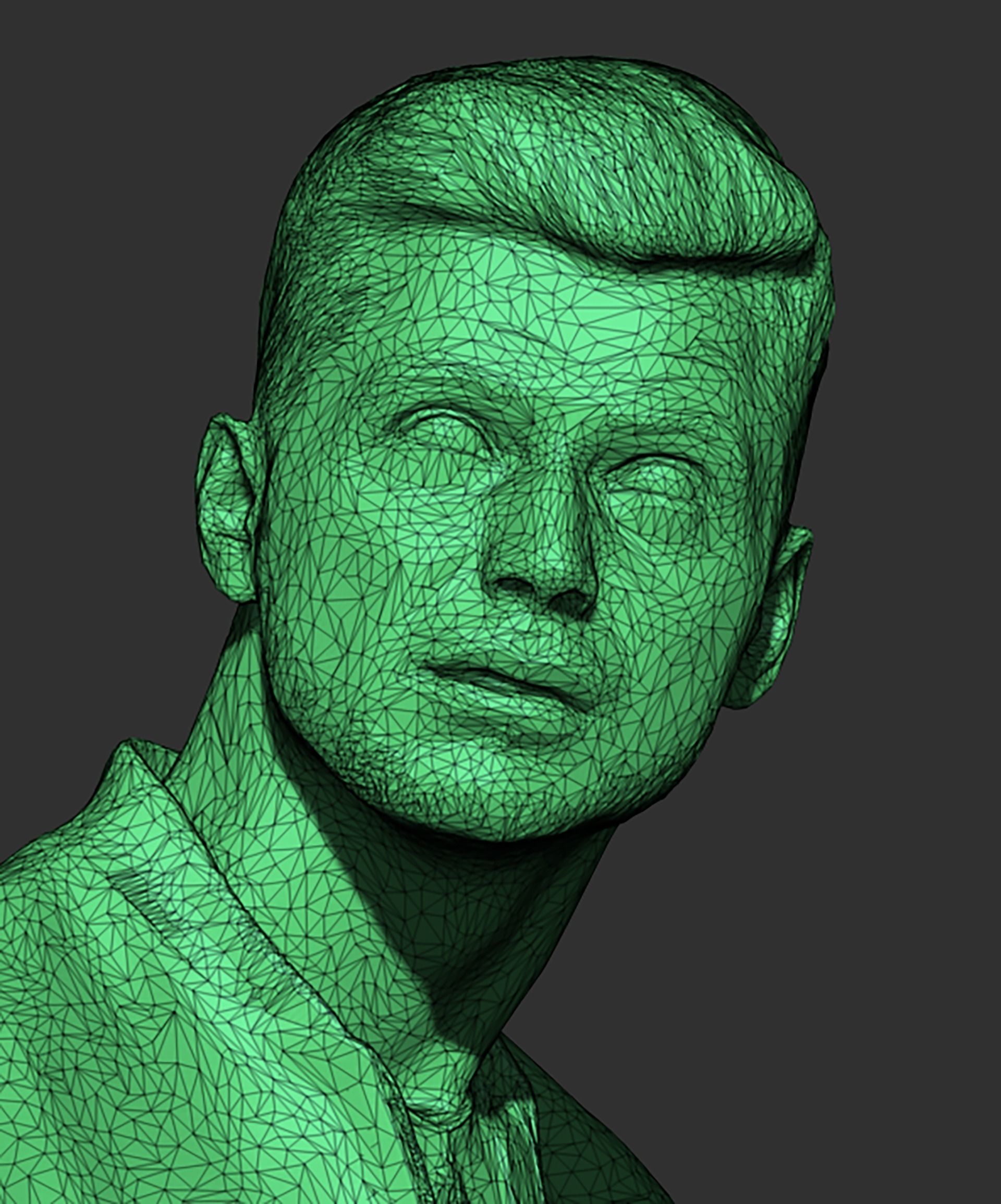 Man in casual gray tracksuit 422 Low-poly 3D model_6