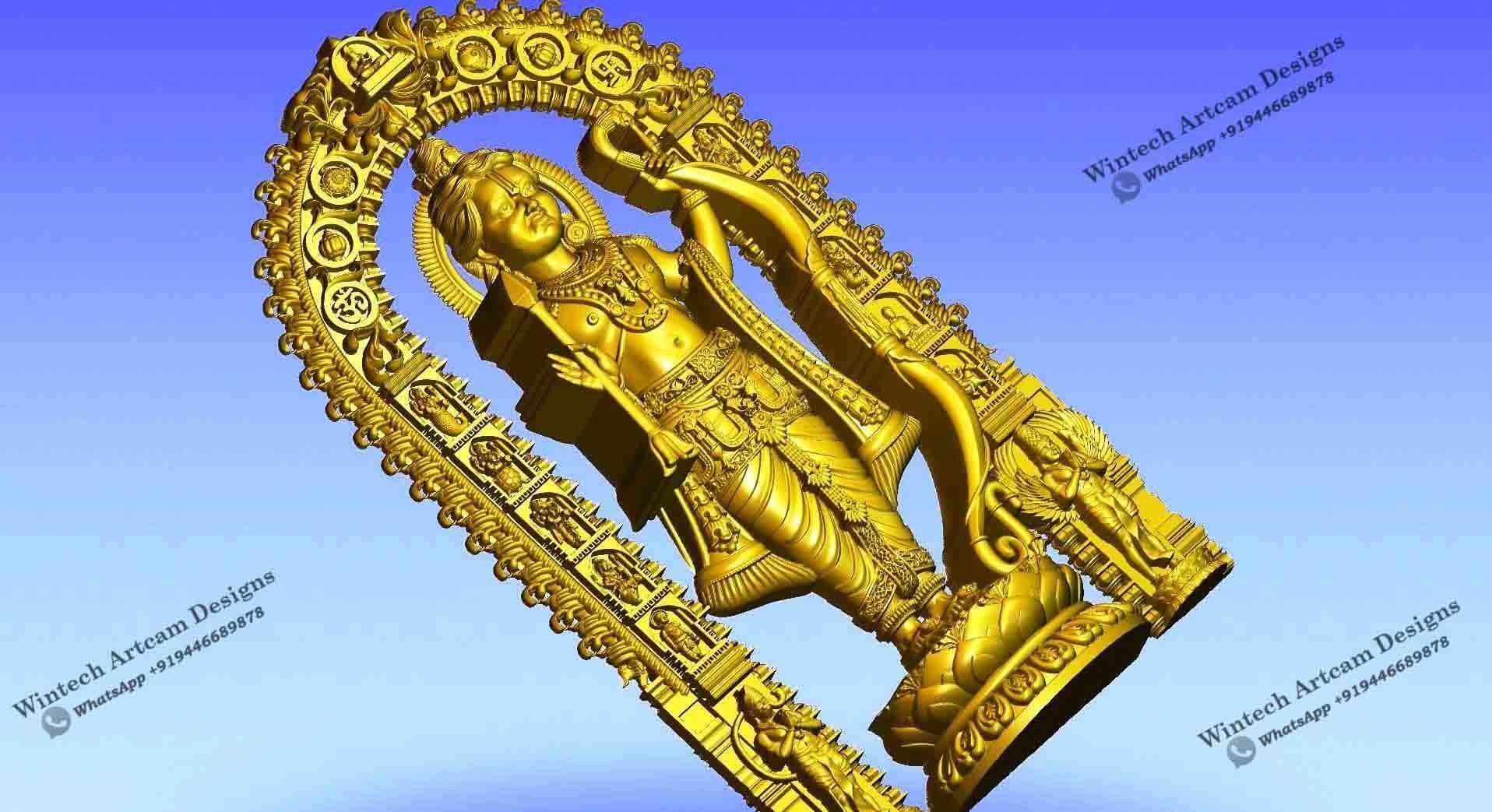 Ramlalla A 3D Artcam CNC Design Masterpiece 3D print model_3