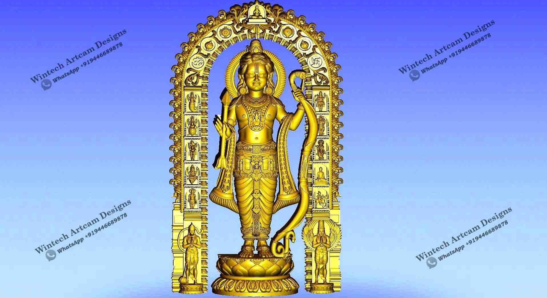 Ramlalla A 3D Artcam CNC Design Masterpiece 3D print model_2