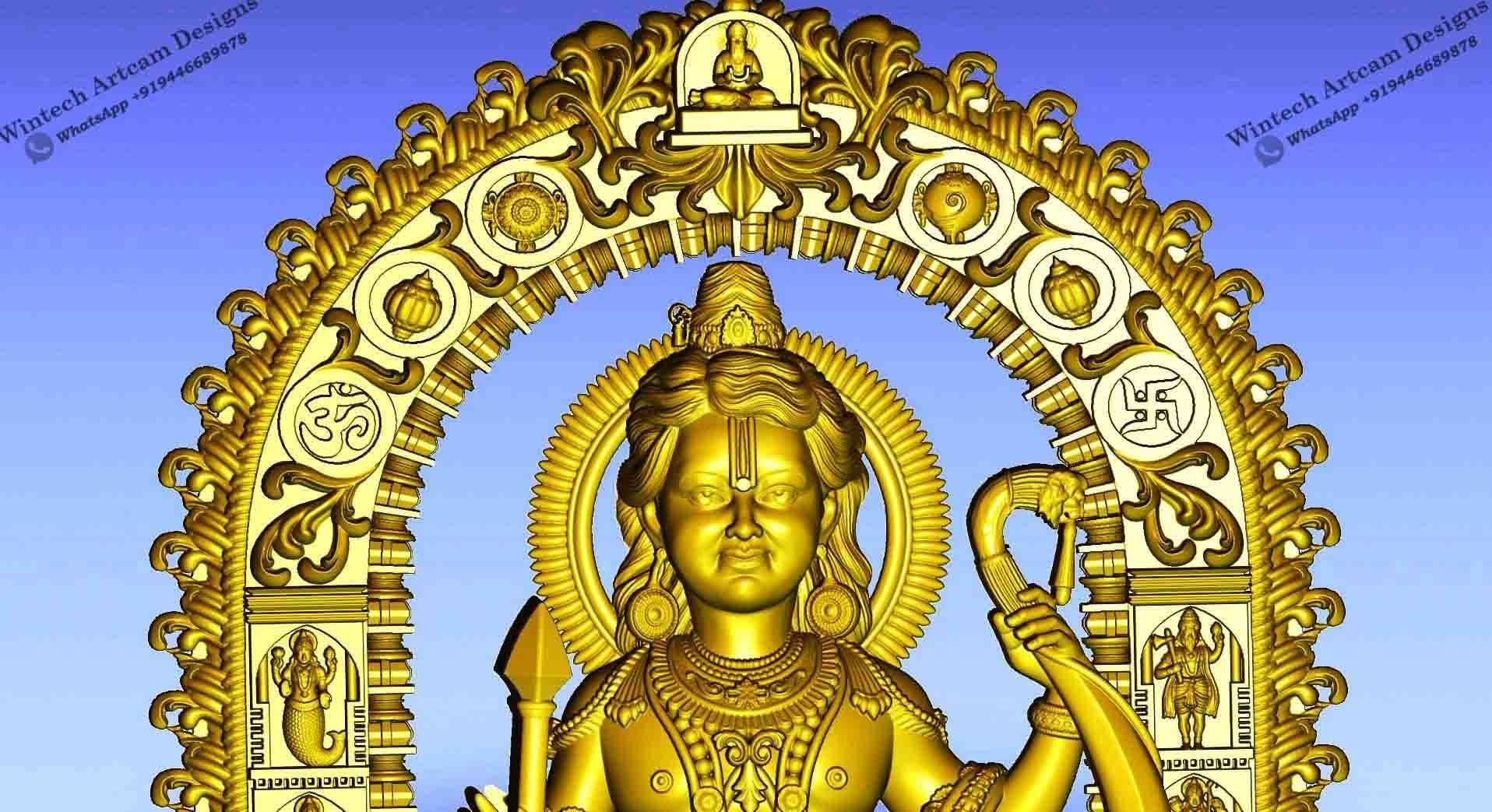 Ramlalla A 3D Artcam CNC Design Masterpiece 3D print model_4