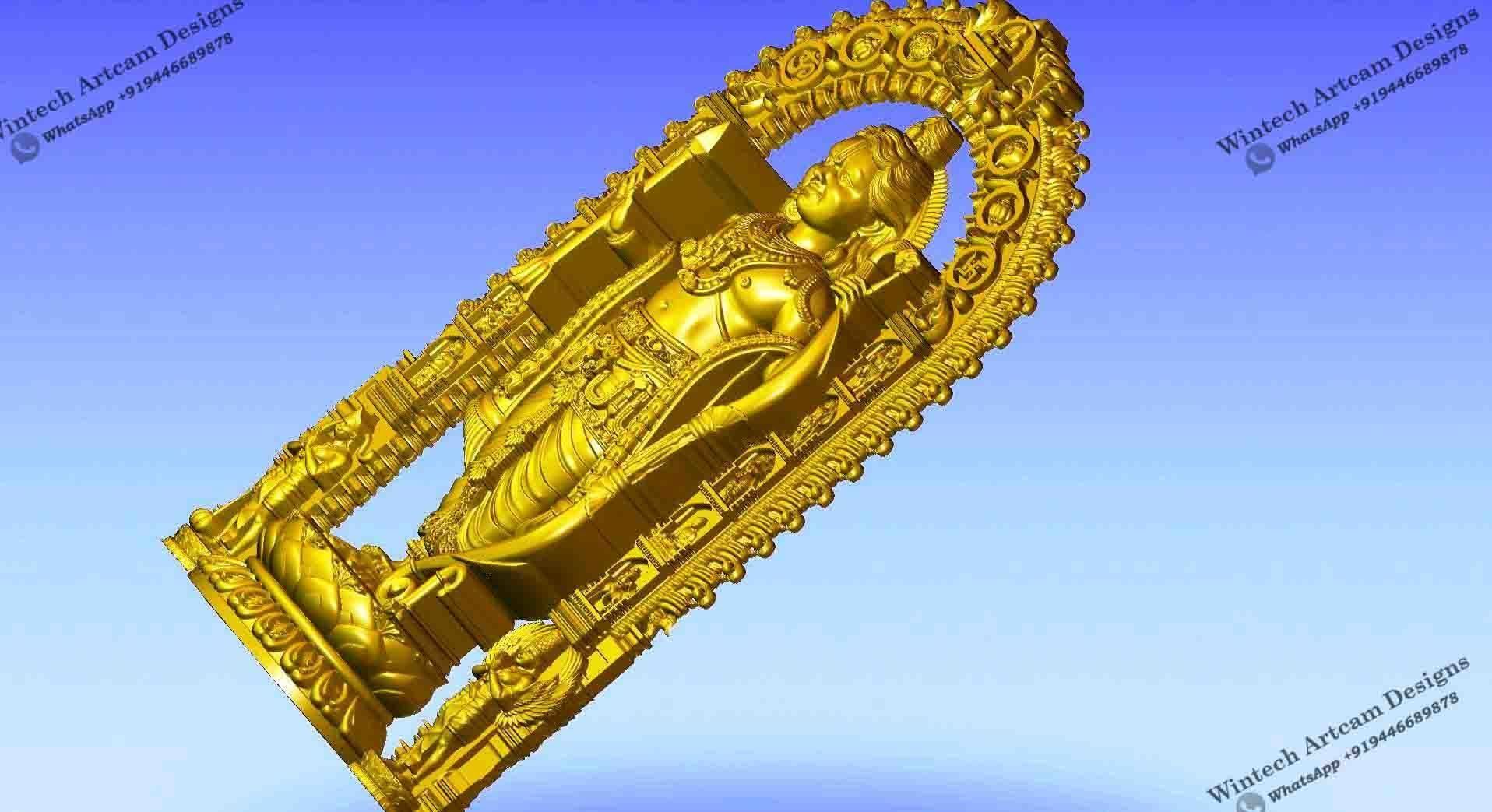 Ramlalla A 3D Artcam CNC Design Masterpiece 3D print model_1