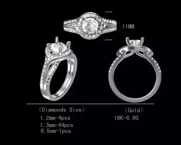 Engagement Diamond Ring for women 3D Model