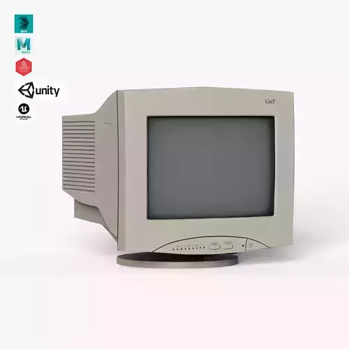 CRT Monitor Low-poly 3D model