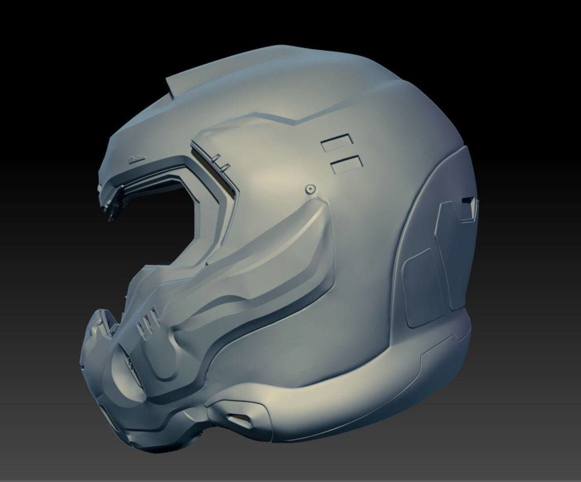 Doom Helmet STL 2 - Doom Eternal Slayer Doomguy Helmet Cosplay 3D print model_1