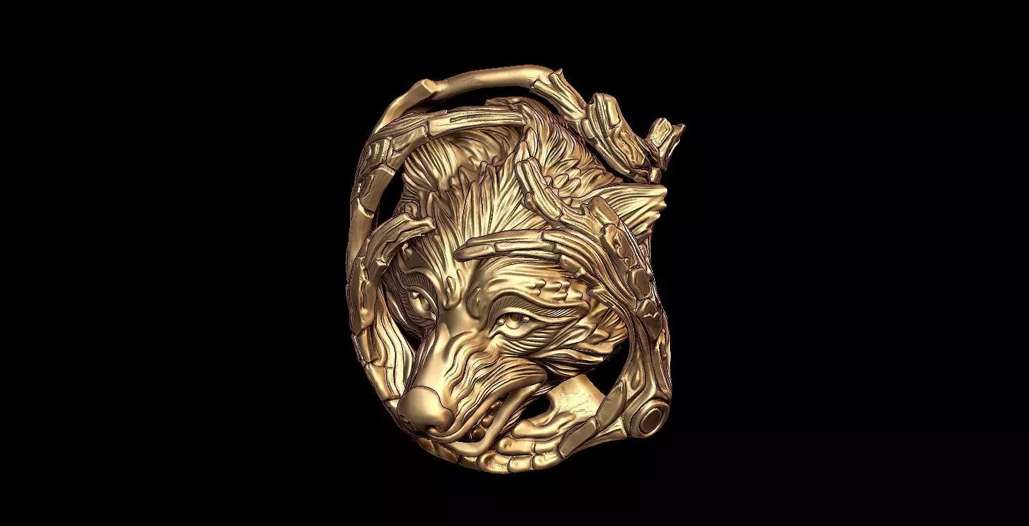 fox face pendant Free 3D model_0