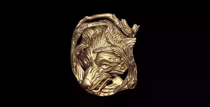 fox face pendant