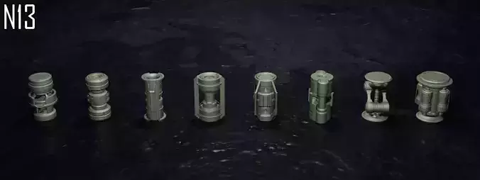 SCI FI - Cylinders Kit - 8 models