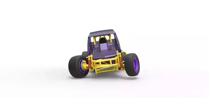 Vintage NE Dirt Modified stock car while turning Scale 1 to 25