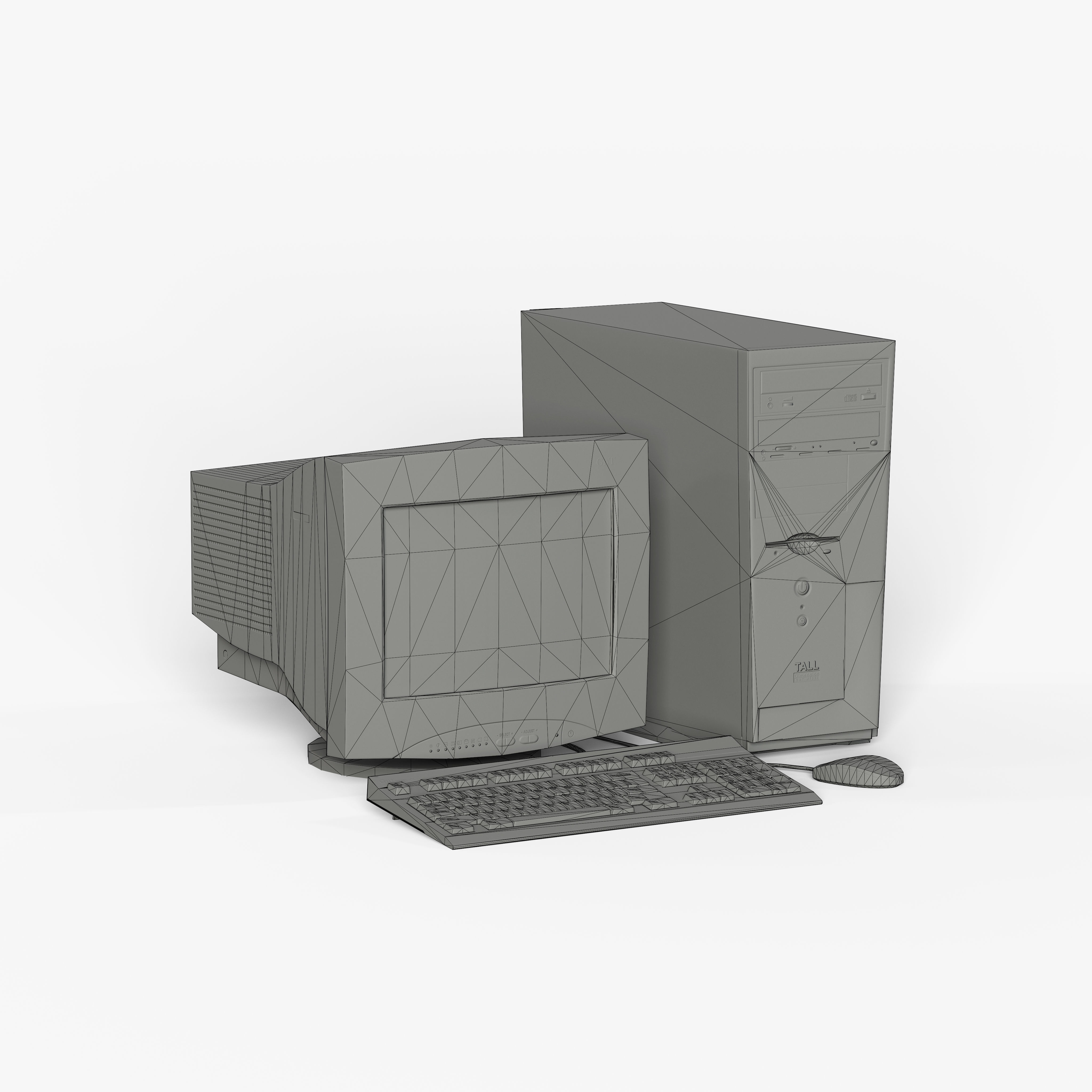 Desktop Set Low-poly 3D model_11