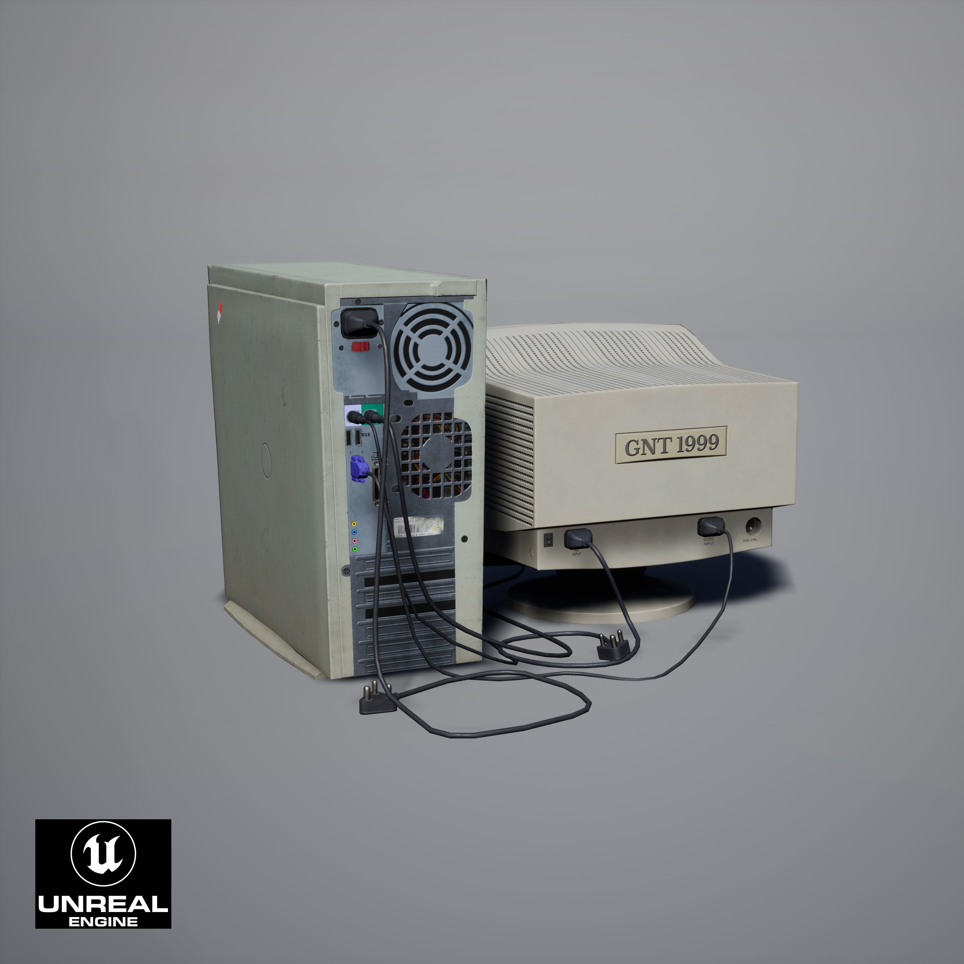 Desktop Set Low-poly 3D model_14