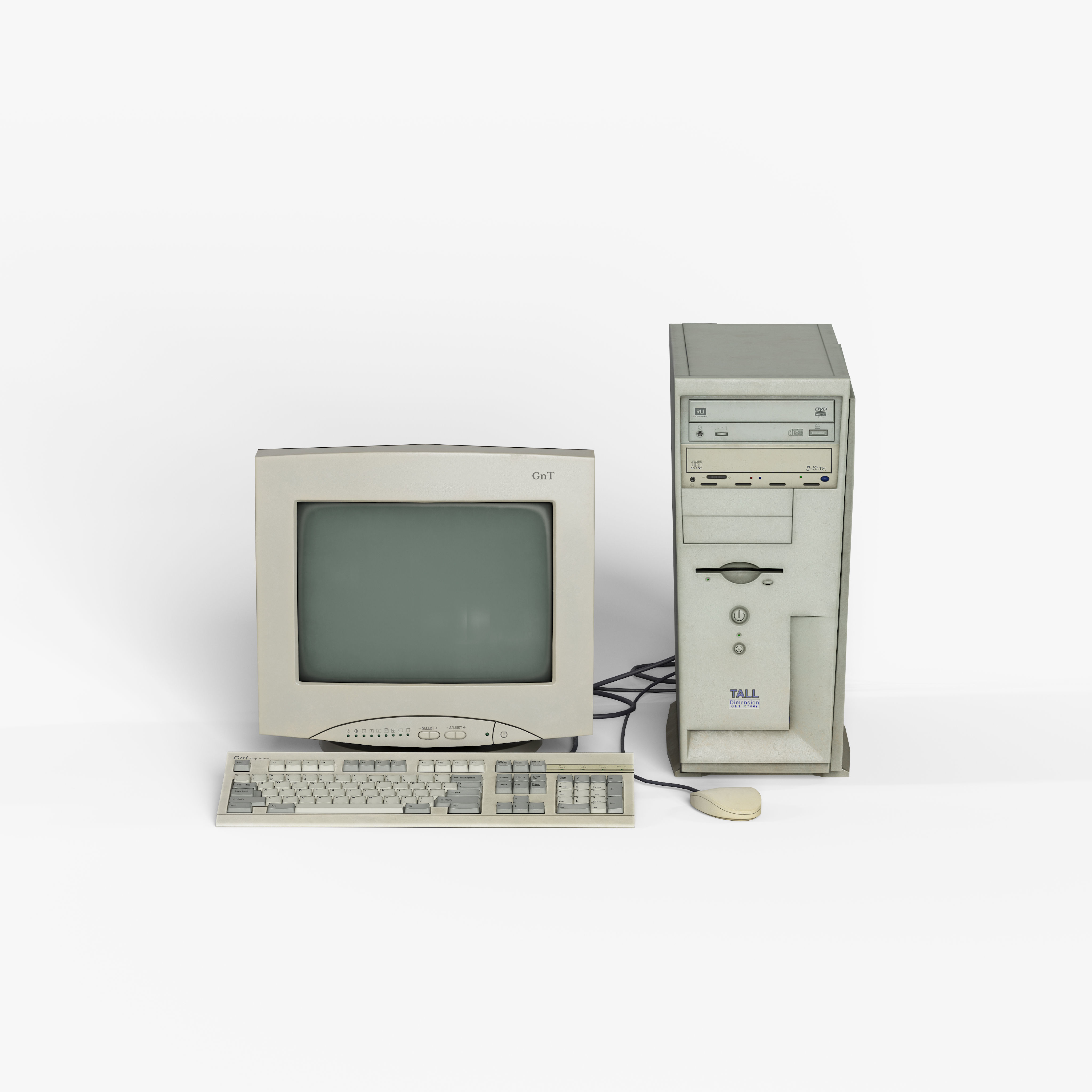 Desktop Set Low-poly 3D model_2