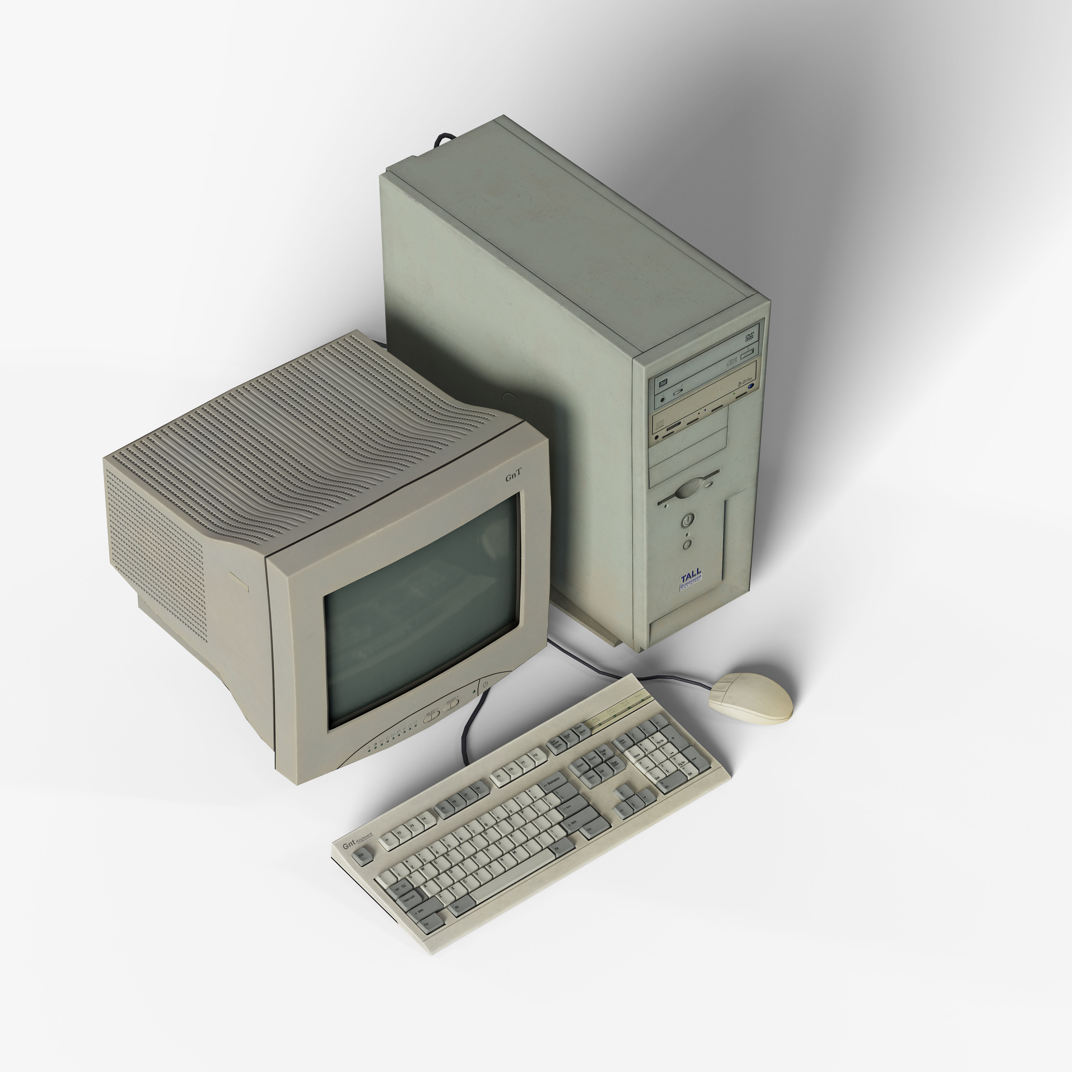 Desktop Set Low-poly 3D model_10