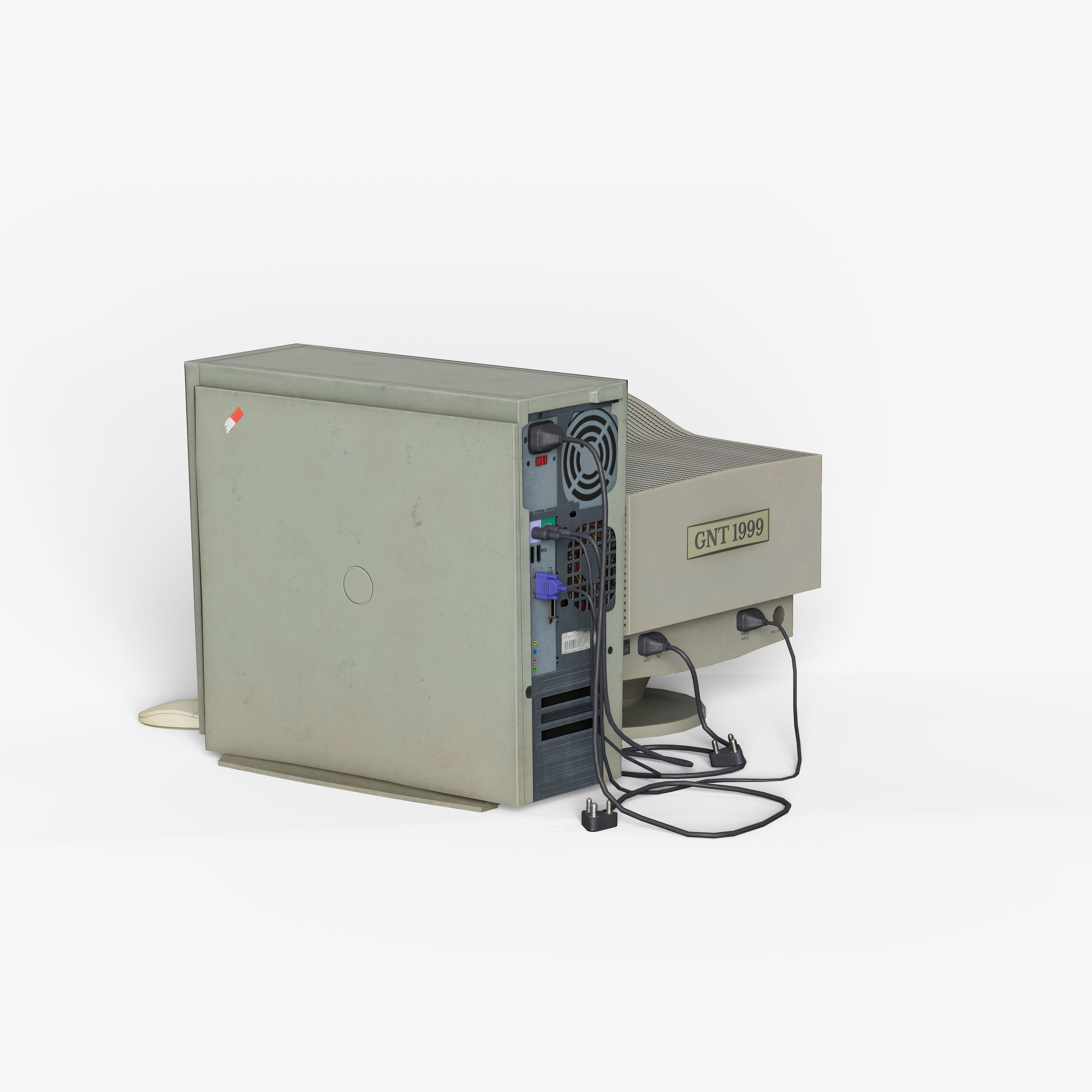 Desktop Set Low-poly 3D model_5