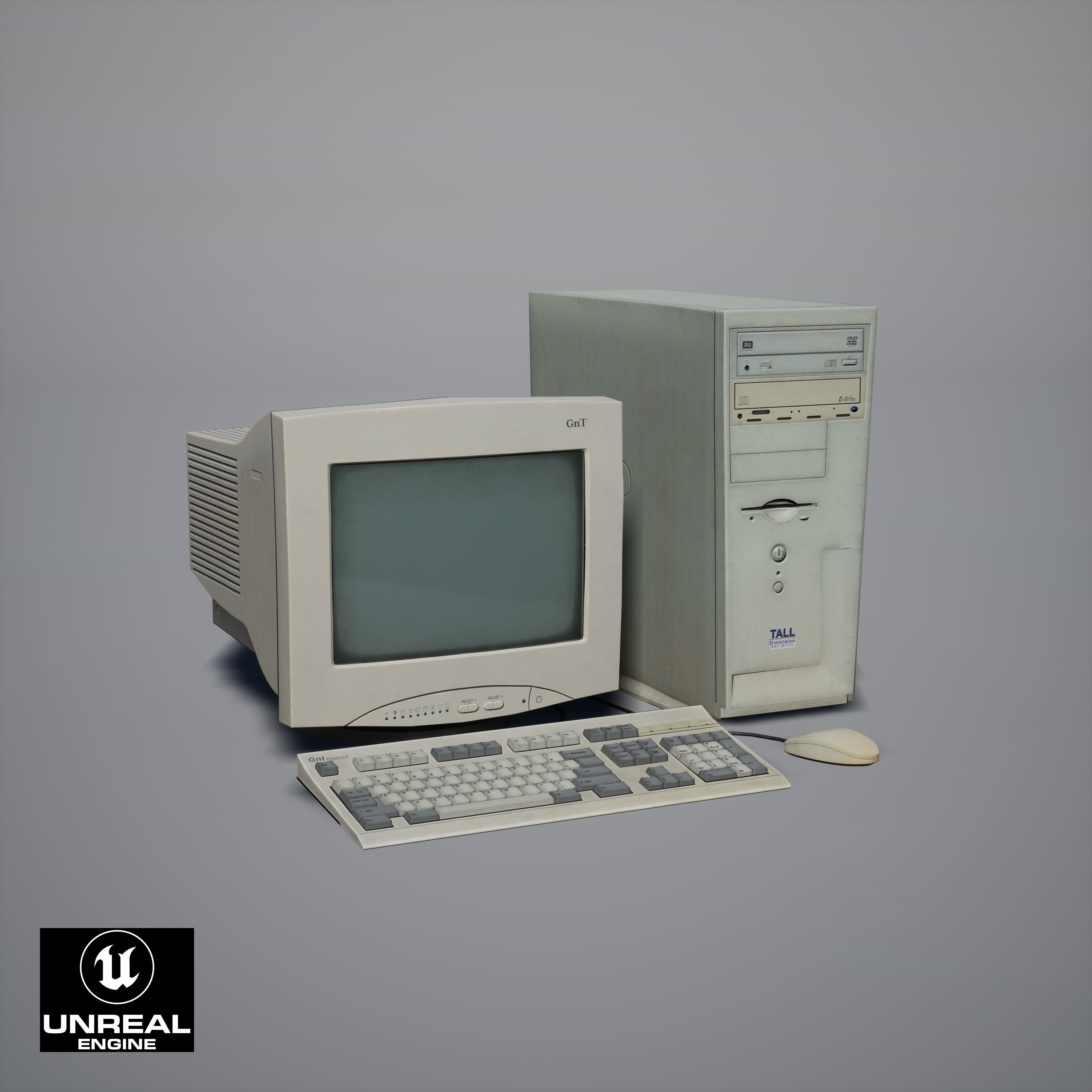 Desktop Set Low-poly 3D model_13