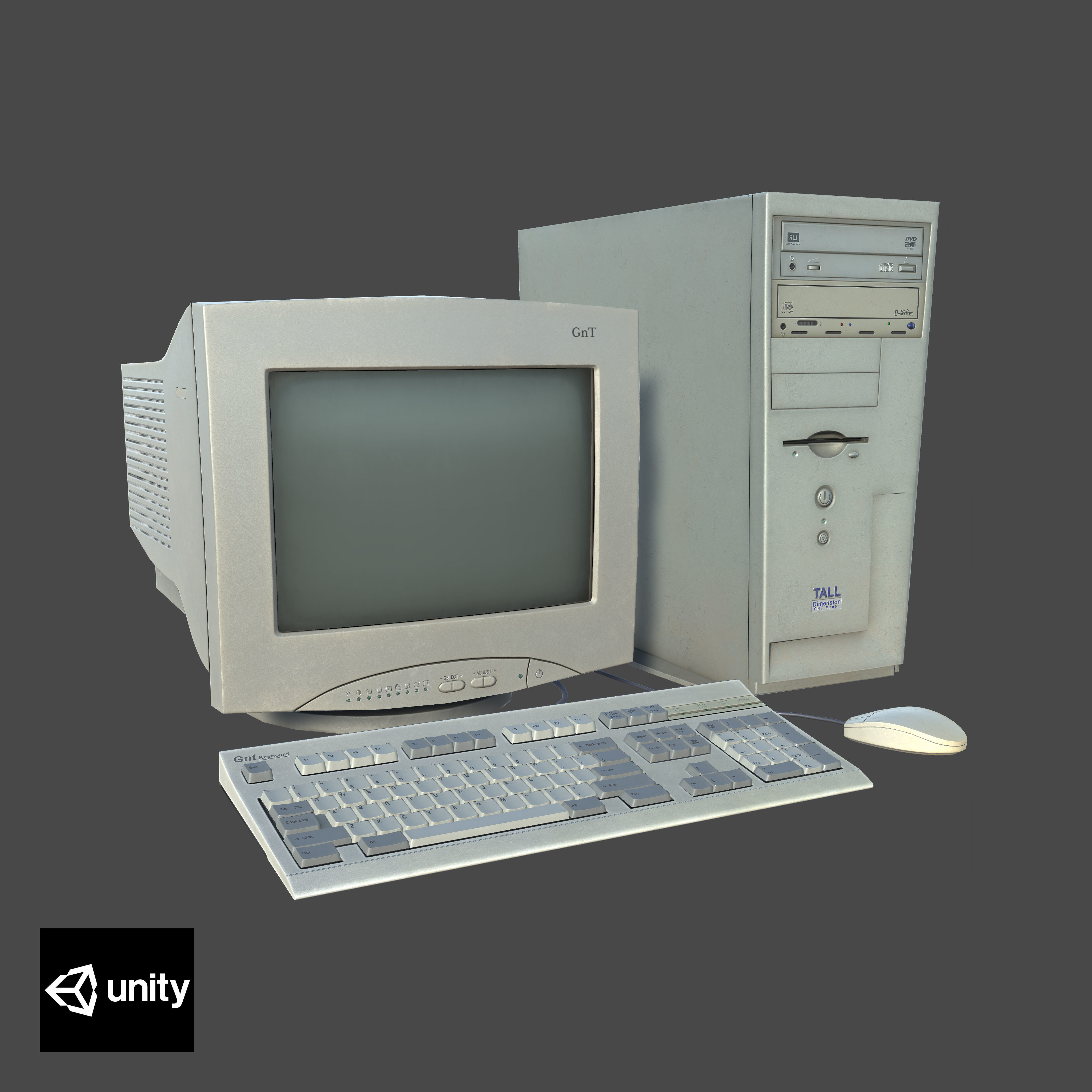 Desktop Set Low-poly 3D model_15