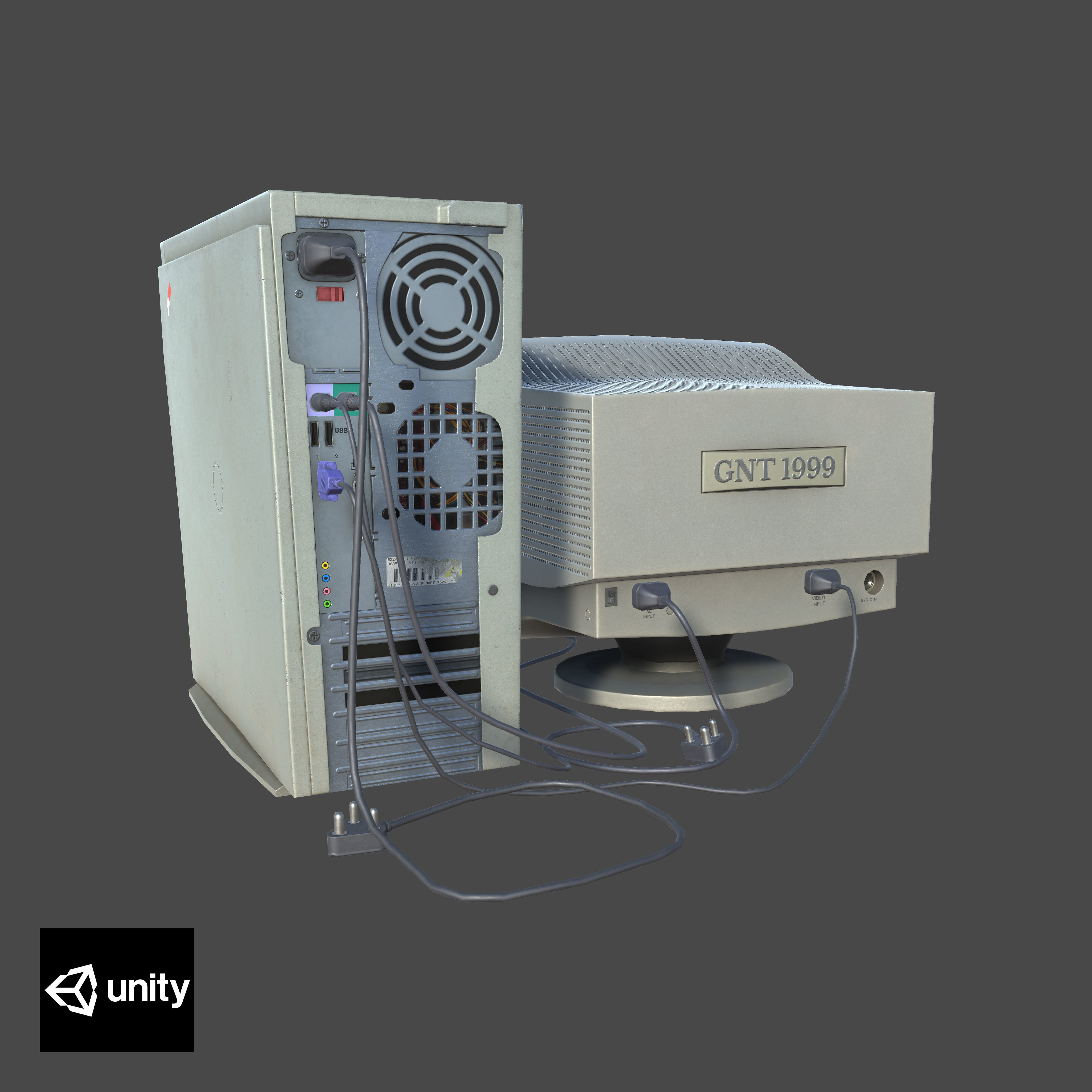 Desktop Set Low-poly 3D model_16