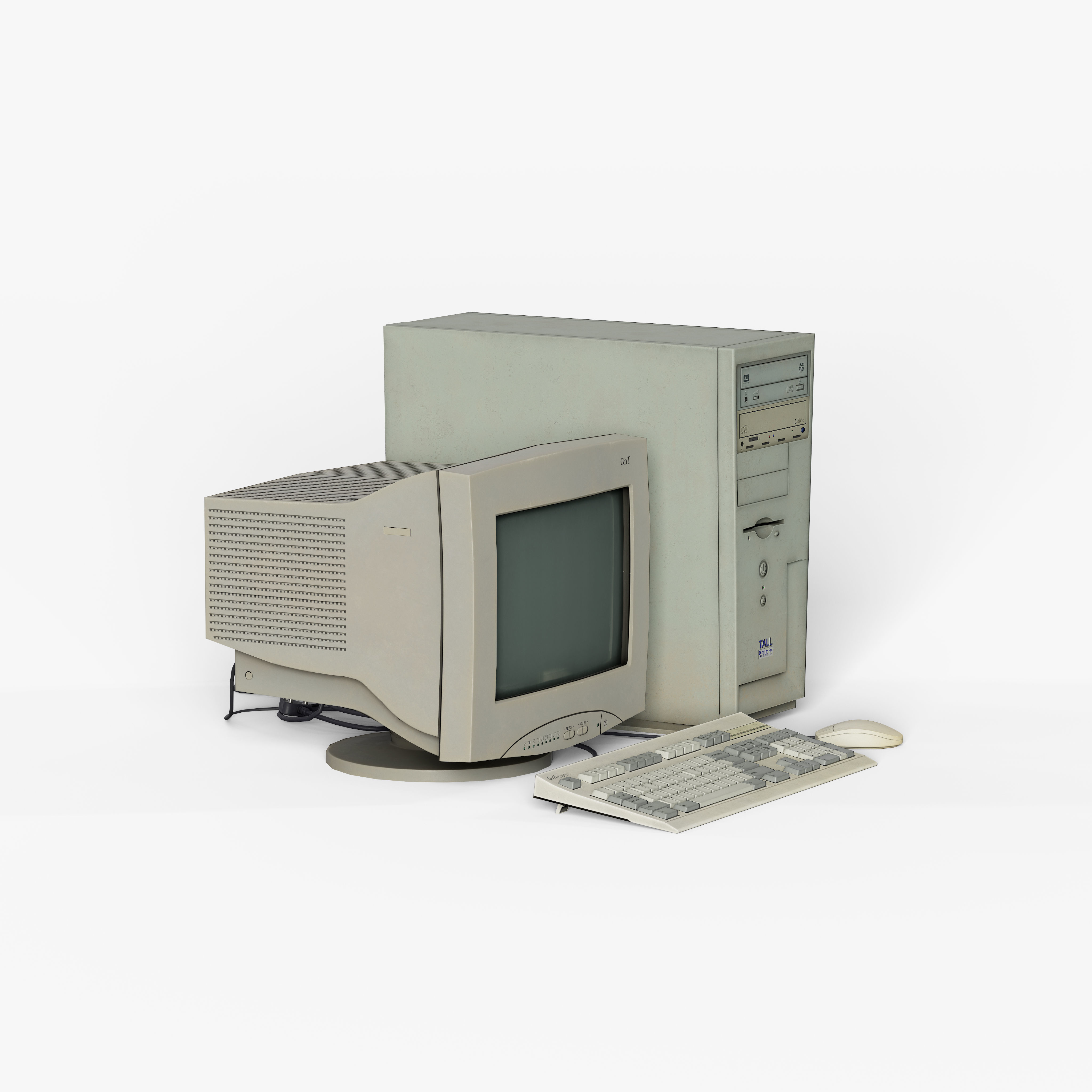Desktop Set Low-poly 3D model_9
