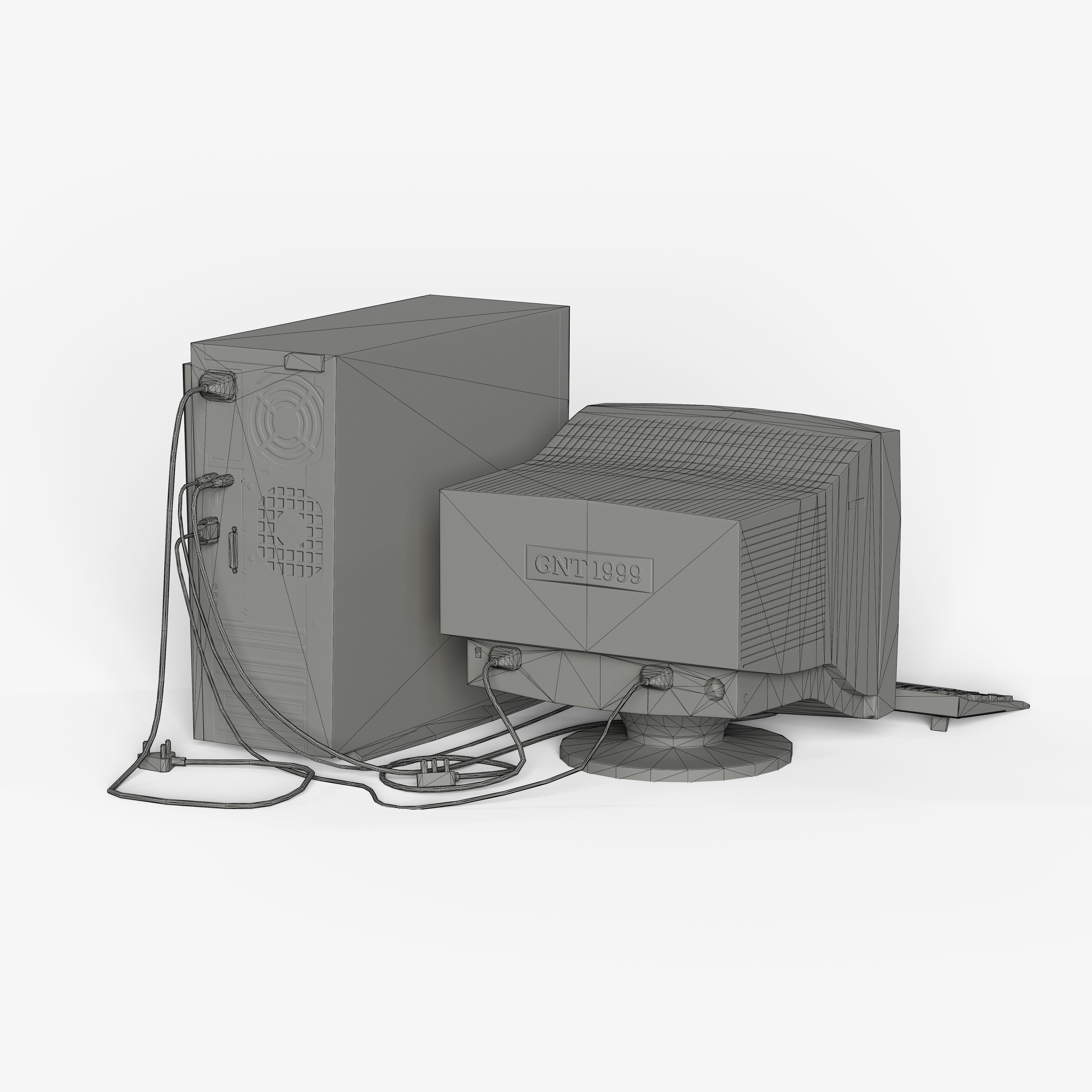 Desktop Set Low-poly 3D model_12