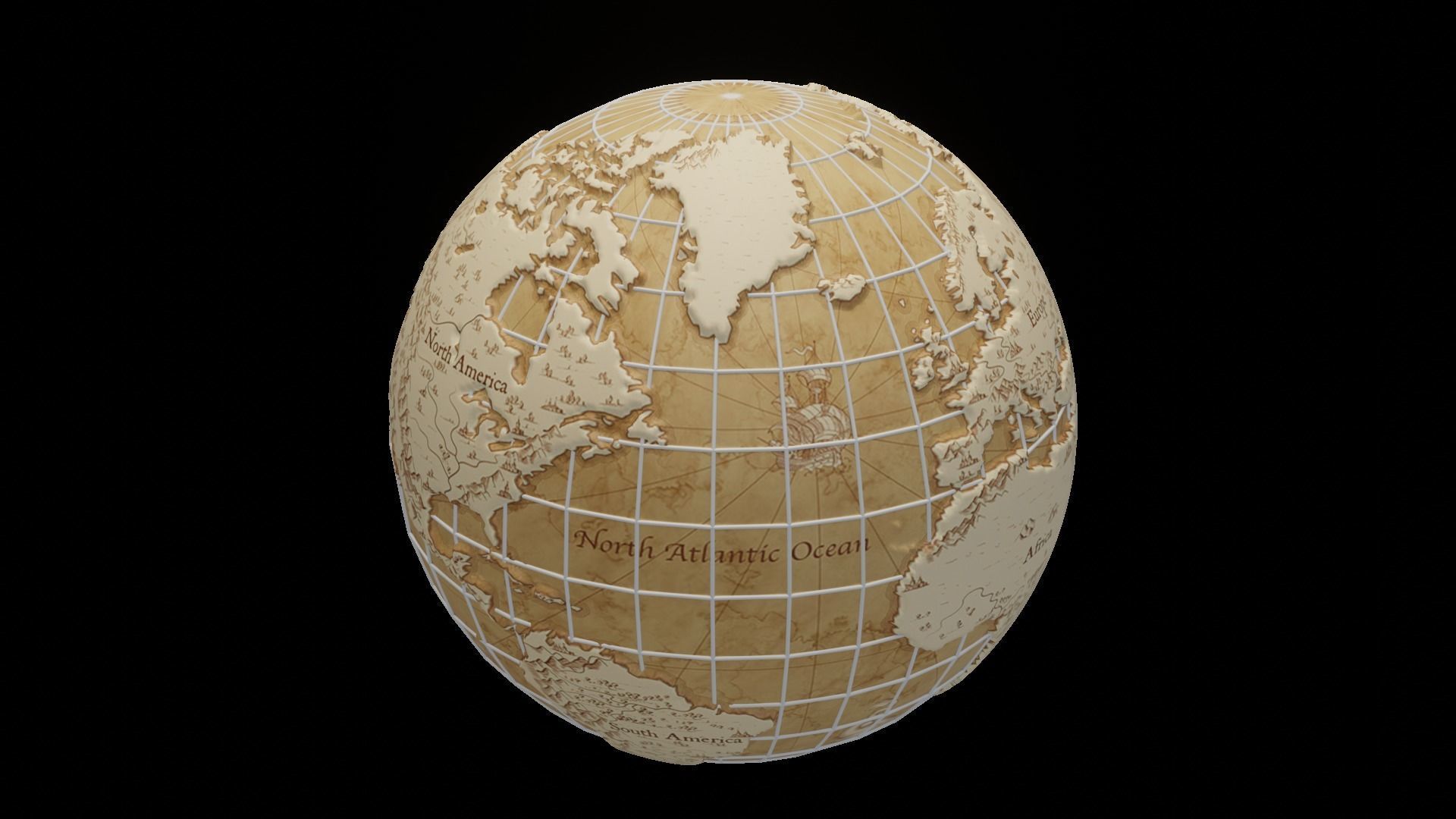 Earth Globe 3d model 3D model_2