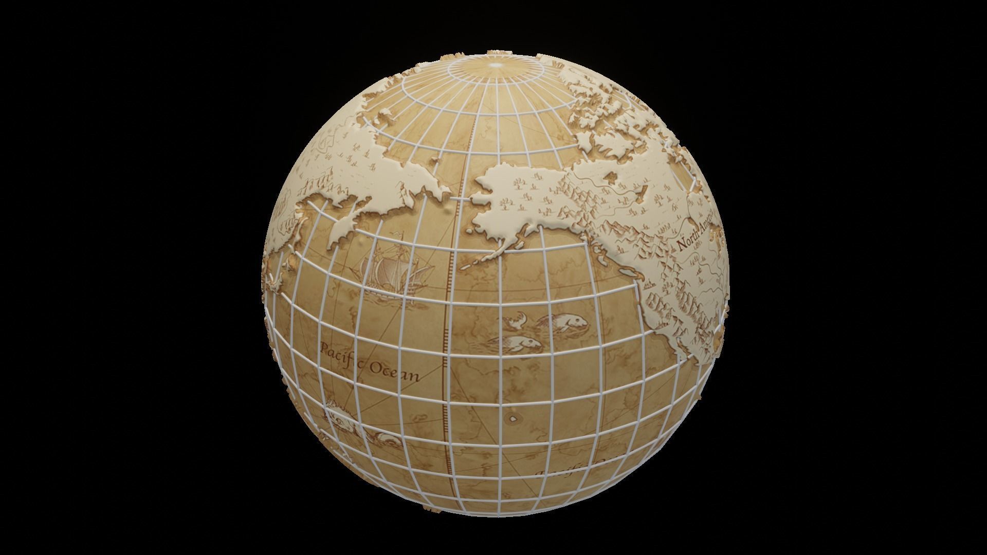Earth Globe 3d model 3D model_25