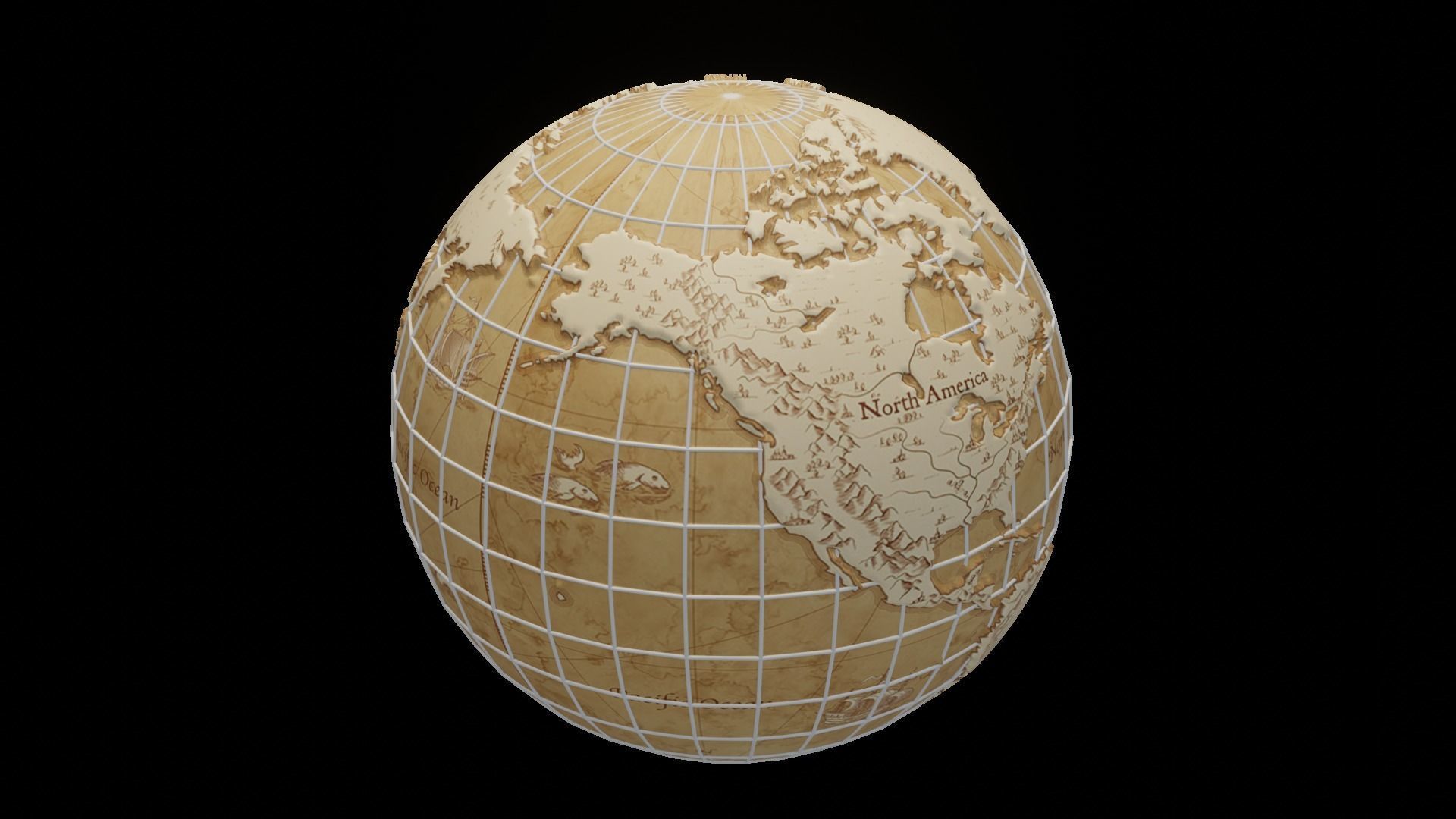 Earth Globe 3d model 3D model_19