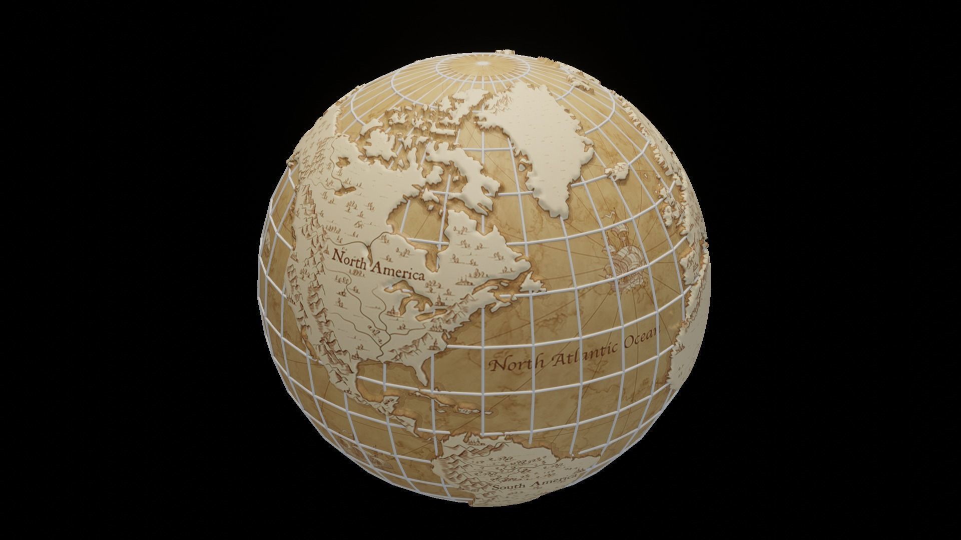 Earth Globe 3d model 3D model_7