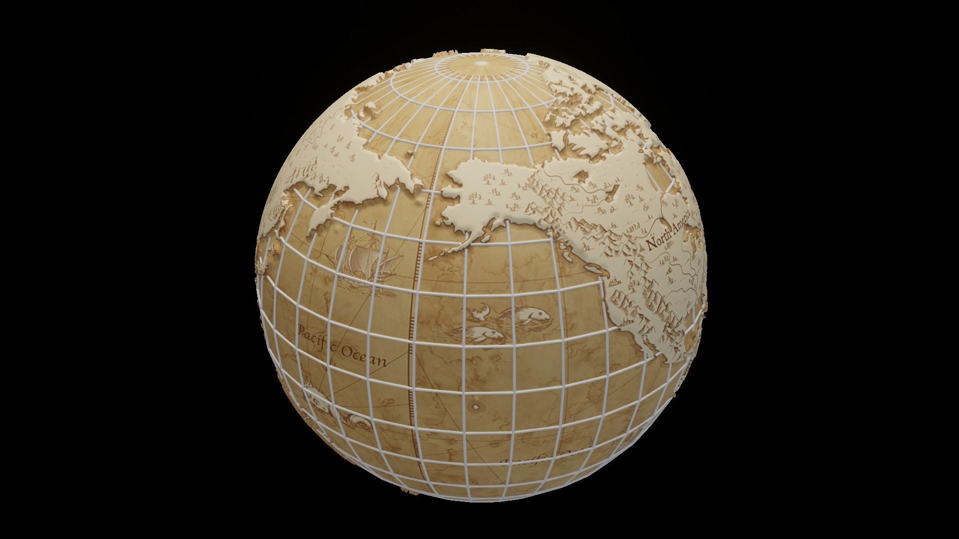 Earth Globe 3d model 3D model_24
